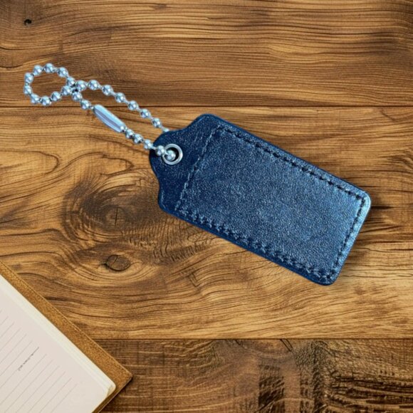 Coach Large Soft Black Textured Leather Key Fob Bag Charm - Picture 2 of 4